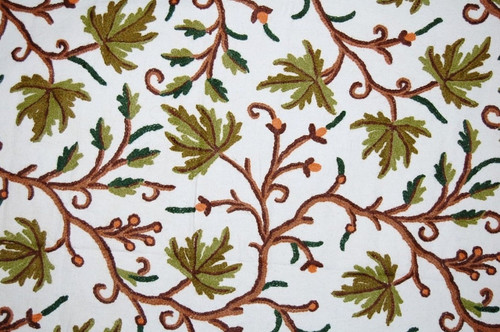 Ethnic Kashmiri Embroidered Upholstery Fabric "Maple", Multicolor #CHR001
