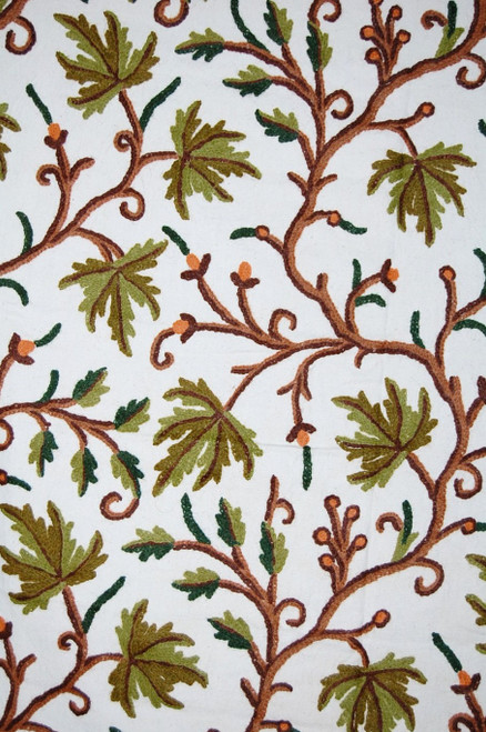 Ethnic Kashmiri Embroidered Upholstery Fabric "Maple", Multicolor #CHR001
