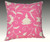 Crewel Hand Embroidered Throw Pillow Cushion Cover Floral, White on Pink #CW311