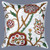 Crewel Embroidered Velvet Pillow Cushion Cover "Watlab", Multicolor #CW528