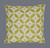 Crewel Pillow Cushion Cover, Olive and White Wool Embroidery #CW-1106