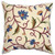 Crewel Cushions Embroidered Cotton Throw Pillows Cream, Multicolor #CW320