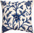 Crewel Pillows Embroidered Cotton Cushion Cover "Tree of Life", Blue on White #CW402