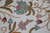 Crewel Embroidered Custom Made Fabric Off-White, Multicolor Pastels #3361