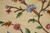 Crewel Embroidered Linen Fabric Beige, Multicolor #FLR612