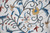 Crewel "Aari" Embroidered Ethnic Upholstery Fabric "Jacobean" Off-White, Multicolor #TML009