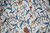 Cotton Crewel Embroidered Fabric "Jacobean" Off-White, Multicolor #TML009