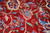Kashmiri "Aari" Embroidered Velvet Drapery Upholstery Fabric "Watlab" Red, Multicolor #CV304