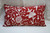 Ethnic "Aari" Embroidered Crewel Lumbar Cushion Cover Pillow Sham, White on Red #CW703