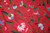 Cotton Crewel Embroidered Fabric "Jacobean" Red, Multicolor #TML302