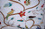 Cotton Crewel Embroidered Fabric "Birds" Grey, Multicolor #BRD302