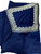 Crewel Sozni "Tilla" Embroidery Wool Shawl Navy, Silver Embroidery #WS-901