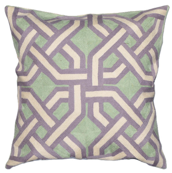 Crewel Embroidered Throw Pillow Cushion Cover, Multicolor #CW-1103