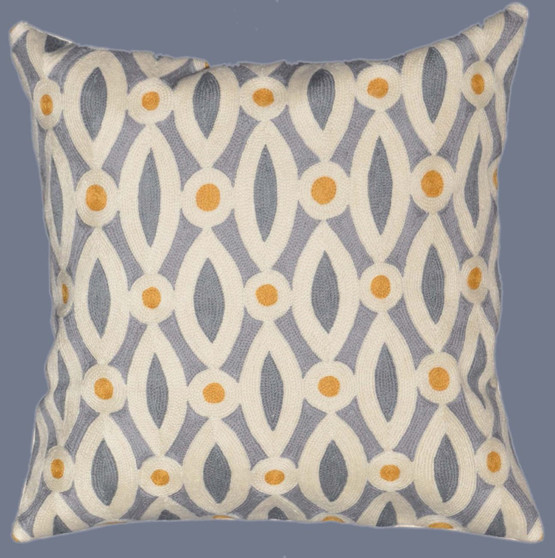 Ethnic Kashmiri Embroidered Crewel Pillow Cushion Cover, Multicolor #CW-1101