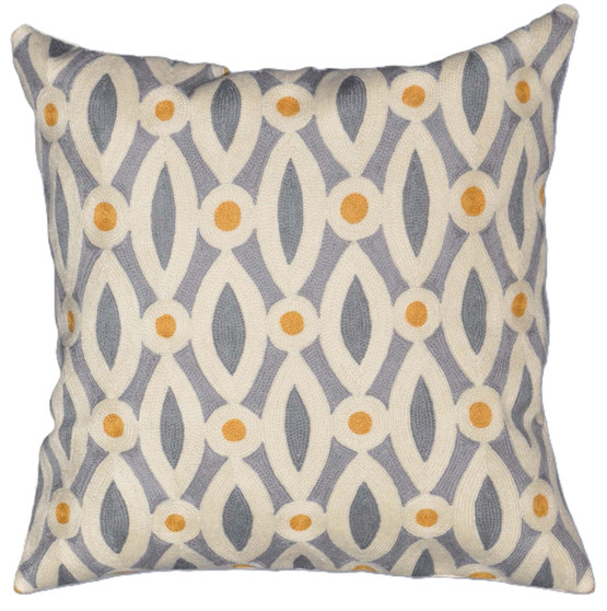 Embroidered Crewel Pillow Cushion Cover, Multicolor #CW-1101