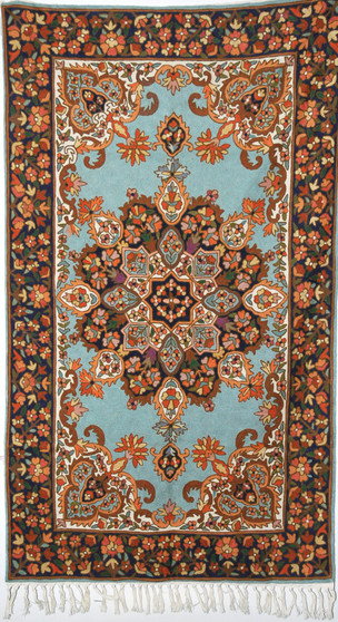 Kashmir Wool Tapestry Area Rug, Multicolor 3x5 feet #CWR15127