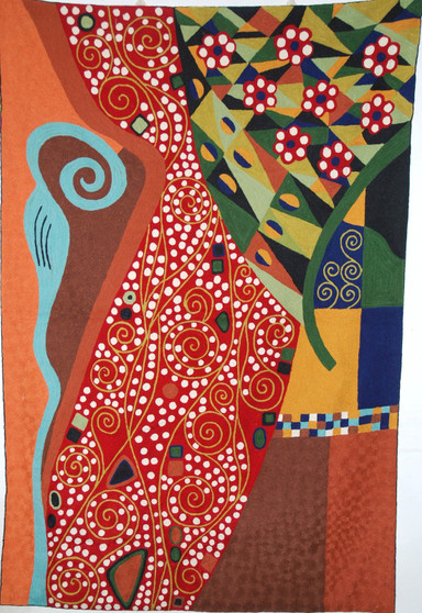 Kashmiri Hand Embroidered Crewel Wool Rug, Multicolor 6x4 ft #CWR24110