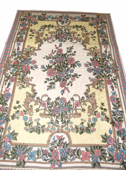 Kashmiri Chainstitch Tapestry Crewel Wool Rug, Multicolor 6x9 ft #CWR54102