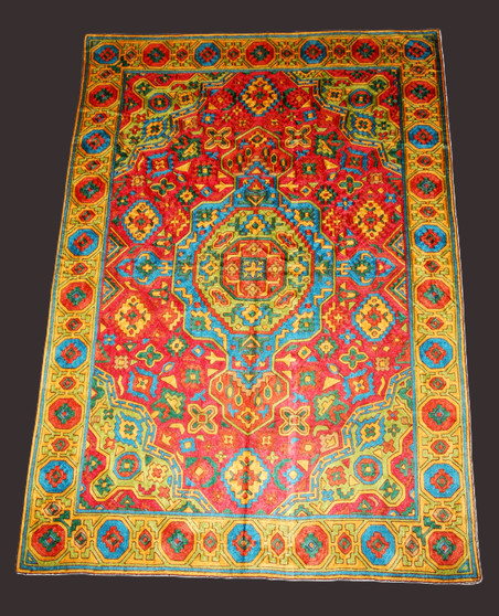 Kashmiri ChainStitch Tapestry Rug Silk, Multicolor 7x5 ft #CWR35202