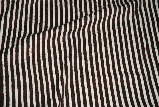 Cotton Crewel Embroidered Fabric, Brown on Cream #CGL502