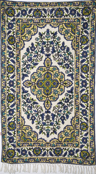 Crewel Tapestry Rug Wall Hanging Area Rug, Multicolor 3x5 feet #CWR15125