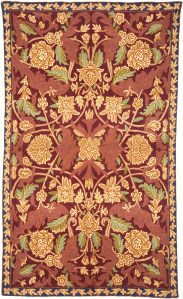 Crewel Tapestry Rug Wall Hanging Area Rug, Multicolor 2.5x4 ft #CWR10013