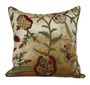Crewel "Aari" Embroidered Velvet Throw Pillow Cushion Cover Gold, Multicolor #CW526