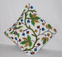 Ethnic Crewel Embroidered Velvet Cushion Throw Pillow "Maple", Multicolor #CW502