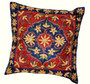 Ethnic Kashmiri Embroidered Crewel Silk Pillowcase Cushion Cover, Multicolor #CW2009