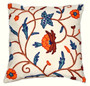Crewel Pillows Embroidered Cotton Cushion Cover, Multicolor #CW208