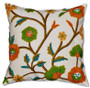 Crewel Pillows Embroidered Cotton Cushion Cover, Multicolor #CW203