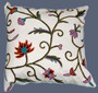 Cotton Crewel Pillow Cushion Cover "Jacobean", Multicolor #CW302