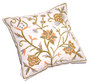 Crewel Pillows Embroidered Cotton Cushion Cover "Tree of Life", Multicolor Pastels #CW403