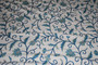 Crewel Cotton Bedspread Jacobean, Blue on White #TML1011