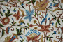Cotton Crewel Embroidered Bedspread Off-White, Multicolor #FLR1105