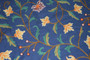 Cotton Crewel Embroidered Bedspread Navy Blue, Multicolor #FLR1205