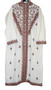 Crewel "Aari" Embroidered Woolen Coat "Sherwani" Off-White, Multicolor #SH-201