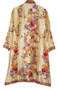 Crewel "Aari" Embroidered Kashmiri Silk Coat Long Jacket Gold, Multicolor #AO-305