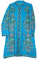 Ethnic Kashmiri Embroidered Woolen Coat Long Jacket Blue, Multicolor #AO-178