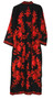 Kashmiri Hand Embroidered Woolen Coat Extra Long Jacket Black Maxi, Red #SH-102