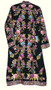 Crewel Ethnic Embroidered Kashmiri Woolen Coat Black, Multicolor #AO-169