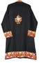 Kashmiri "Aari" Embroidered Woolen Coat Long Jacket Black, Multicolor #BD-122