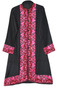 Ethnic Kashmiri Embroidered Woolen Coat Long Jacket Black, Pink #BD-121