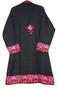 Ethnic Kashmiri Embroidered Woolen Coat Long Jacket Black, Pink #BD-121