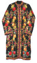 Woolen Coat Long Jacket Black, Multicolor Embroidery #AO-612
