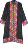 Ethnic Hand Embroidered Woolen Coat Long Jacket Black, Multicolor #BD-115