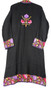 Ethnic Hand Embroidered Woolen Coat Long Jacket Black, Multicolor #BD-115
