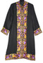 Kashmiri Ethnic Embroidered Woolen Coat Long Jacket Black, Multicolor #BD-114