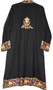 Crewel work Kashmiri Embroidered Woolen Coat Long Jacket Black, Multicolor #BD-113