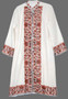 Crewel Kashmiri Embroidered Woolen Coat Long Jacket White, Brown #BD-111